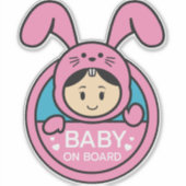 Schattigee Bunny - Baby aan boord Sticker (Voorkant)