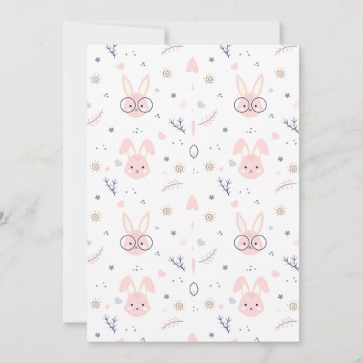 Schattigee Bunny Baby Douche Uitnodigingen (Achterkant)