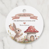 Schattigee Bunny Baby shower Dank u Bedankjes Labels (Achterkant)