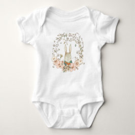 Schattigee Bunny  Bloemen Greenery Foliage Boy Romper