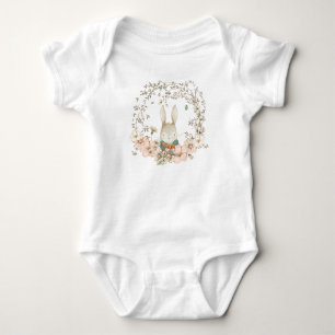 Schattigee Bunny  Bloemen Greenery Foliage Boy Romper