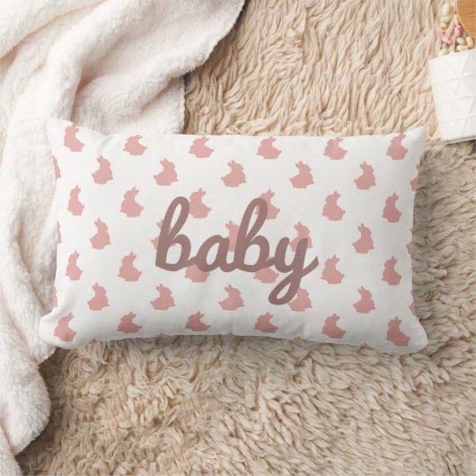 Schattigee Bunny Blush Roze Baby Nursery Kussen (Deken)