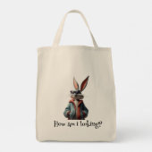 Schattigee Bunny Canvas Canvas tas (Achterkant)