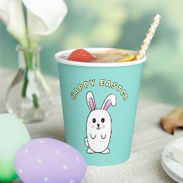 Schattigee Bunny Cartoon Sweet Easter Rabbit voor  Papieren Bekers