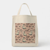 Schattigee Bunny & Cherry Blossom Canvas tas (Achterkant)