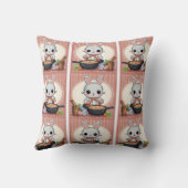 Schattigee Bunny Cooking Print Kussen (Achterkant)