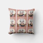 Schattigee Bunny Cooking Print Kussen (Voorkant)