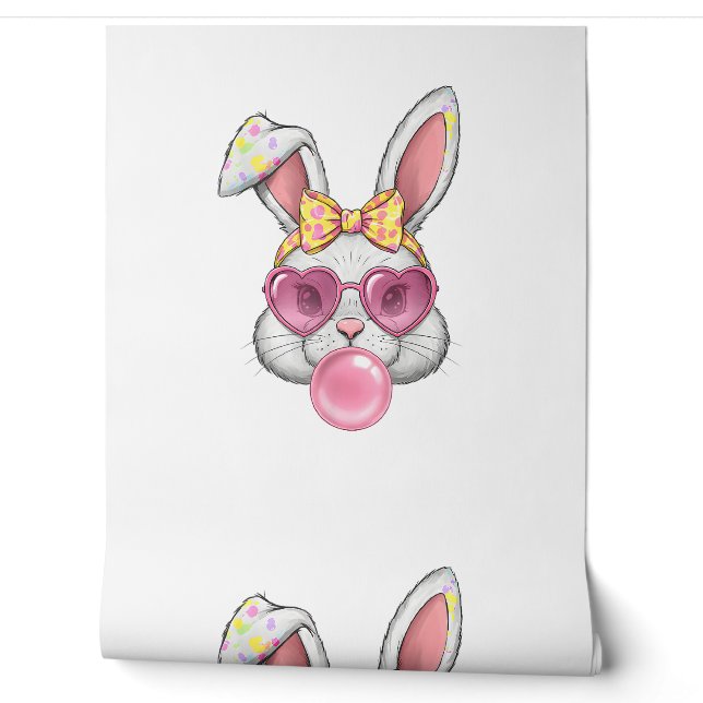 Schattigee Bunny Coquette Bow Paasdag Konijn Tiene Behang (Afrollen)