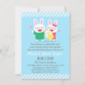 Schattigee Bunny Couple en Baby Shower Uitnodiging (Voorkant)