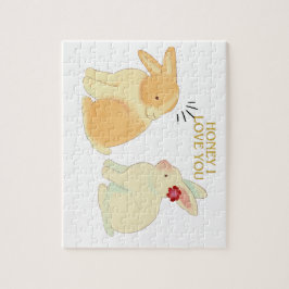 Schattigee Bunny Couple Love Quote - "Honey I Love Legpuzzel