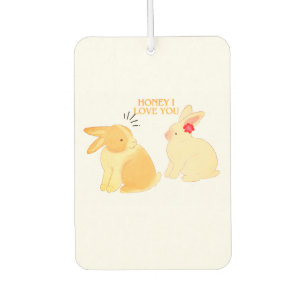 Schattigee Bunny Couple Love Quote - "Honey I Love Luchtverfrisser