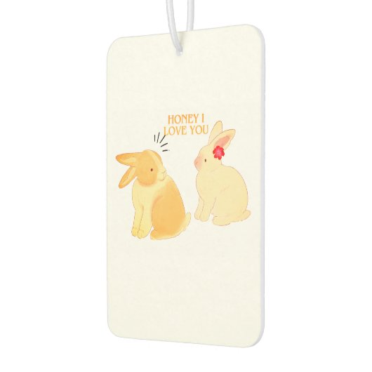 Schattigee Bunny Couple Love Quote - "Honey I Love Luchtverfrisser (Links)