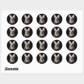 Schattigee Bunny Ear Australian Cattle Dog Easter Ronde Sticker (Vel)
