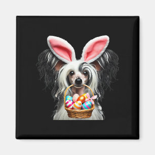 Schattigee Bunny Ear Chinese Crested Dog Easter Eg Magneet
