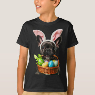 Schattigee Bunny Ear Franse Bulldog Paaseieren Bys T-shirt