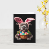 Schattigee Bunny Ear Pit Bull Dog Easter Eggs Owne Kaart (Gele Bloem)