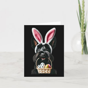 Schattigee Bunny Ear Schotse Terriër Hond Paaseier Kaart