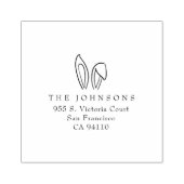 Schattigee Bunny Ears Easter Family Retouradres Rubberstempel (Afrduk)