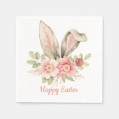 Schattigee Bunny Ears Happy Easter Papier servet (Voorkant)