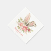 Schattigee Bunny Ears Happy Easter Papier servet (Hoek)