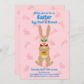 Schattigee Bunny Easter Egg Hunt Brunch Party Kaart (Voorkant / Achterkant)