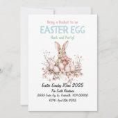 Schattigee Bunny Easter Egg Hunt en Party Kaart (Voorkant)