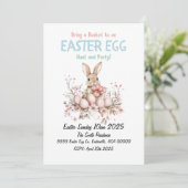 Schattigee Bunny Easter Egg Hunt en Party Kaart (Staand voorkant)