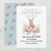 Schattigee Bunny Easter Egg Hunt en Party Kaart (Voorkant / Achterkant)