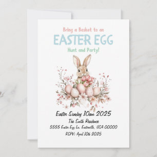Schattigee Bunny Easter Egg Hunt en Party Kaart