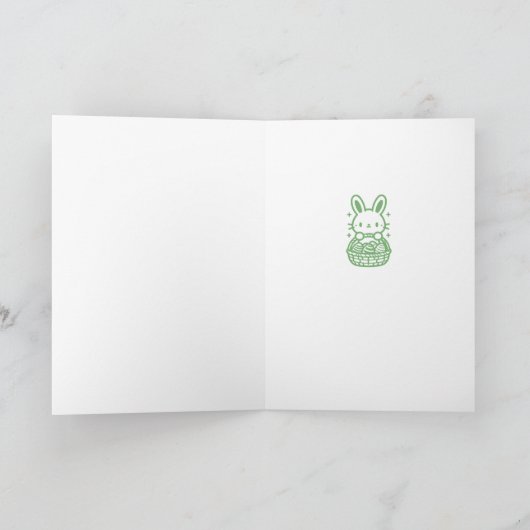 Schattigee Bunny Easter Eggs Kaart (Binnen)