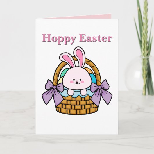 Schattigee Bunny Easter Gevouwen Kaart (Voorkant)