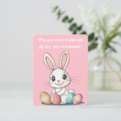 Schattigee Bunny Easter Kaart – Schattige paaseier (Staand voorkant)