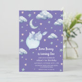 Schattigee Bunny Eerste 1e Verjaardag Baby Boy Paa Kaart (Staand voorkant)