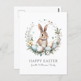 Schattigee Bunny Eggs Garland Krans Gepersonalisee Briefkaart