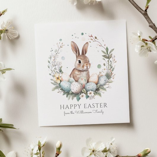 Schattigee Bunny Eggs Garland Krans Gepersonalisee Kaart