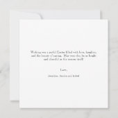 Schattigee Bunny Eggs Garland Krans Gepersonalisee Kaart (Achterkant)