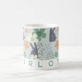 Schattigee Bunny en Floral gepersonaliseerde mok | (Center)