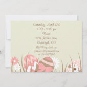 Schattigee Bunny en Paaseieren Verjaardag Uitnodig Kaart (Achterkant)