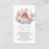 Schattigee Bunny en Roze Bloemen Krans Display Dou Informatiekaartje (Voorkant)