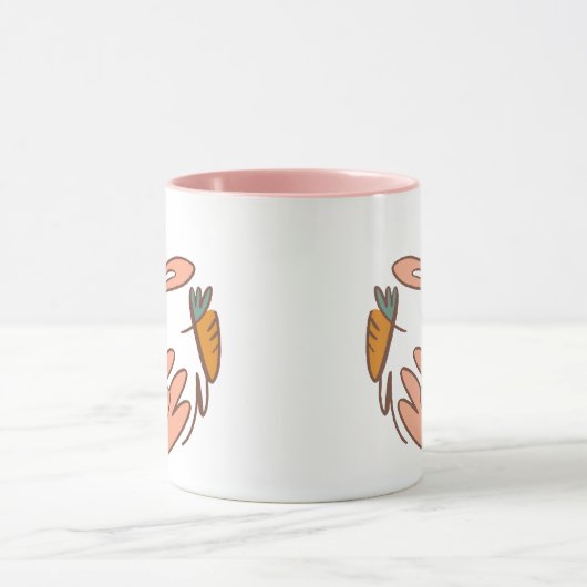 Schattigee Bunny en Wortel Animal Art Mok (Midden)