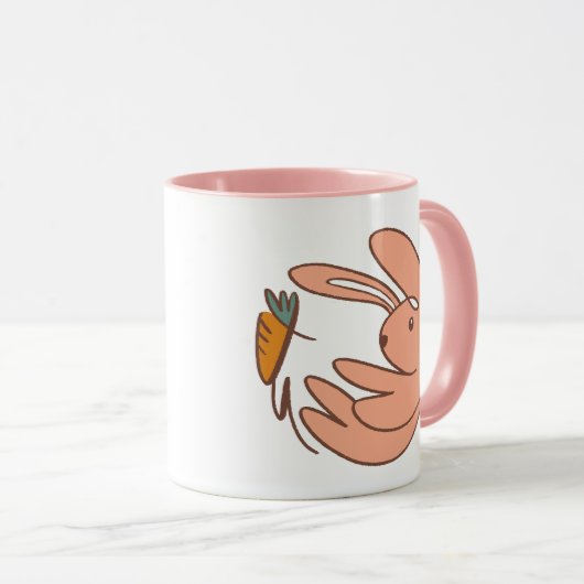 Schattigee Bunny en Wortel Animal Art Mok (Voorkant rechts)