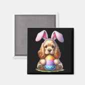 Schattigee Bunny Er Spaniel Hond Paasknuffel Eiere Magneet (Voorkant / Achterkant)