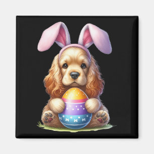 Schattigee Bunny Er Spaniel Hond Paasknuffel Eiere Magneet