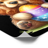 Schattigee Bunny Er Spaniel Hond Paasknuffel Eiere Poster (Hoek)