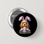 Schattigee Bunny Er Spaniel Hond Paasknuffel Eiere Ronde Button 5,7 Cm (Voorkant /achterkant)