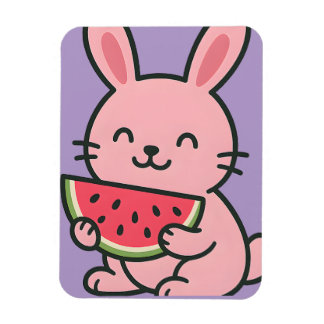 Schattigee Bunny Eten Watermeloen Magnet Magneet