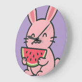 Schattigee Bunny Eten Wortel Muur Klok | Kawaii Ra (Hoek)
