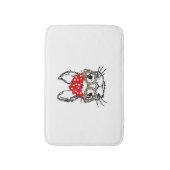Schattigee Bunny Face Leopard Print Red Bandana Ra Badmat (Voorkant Verticaal)