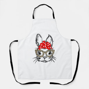 Schattigee Bunny Face Leopard Print Red Bandana Ra Schort