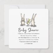 Schattigee Bunny Family Baby shower Uitnodiging (Voorkant)